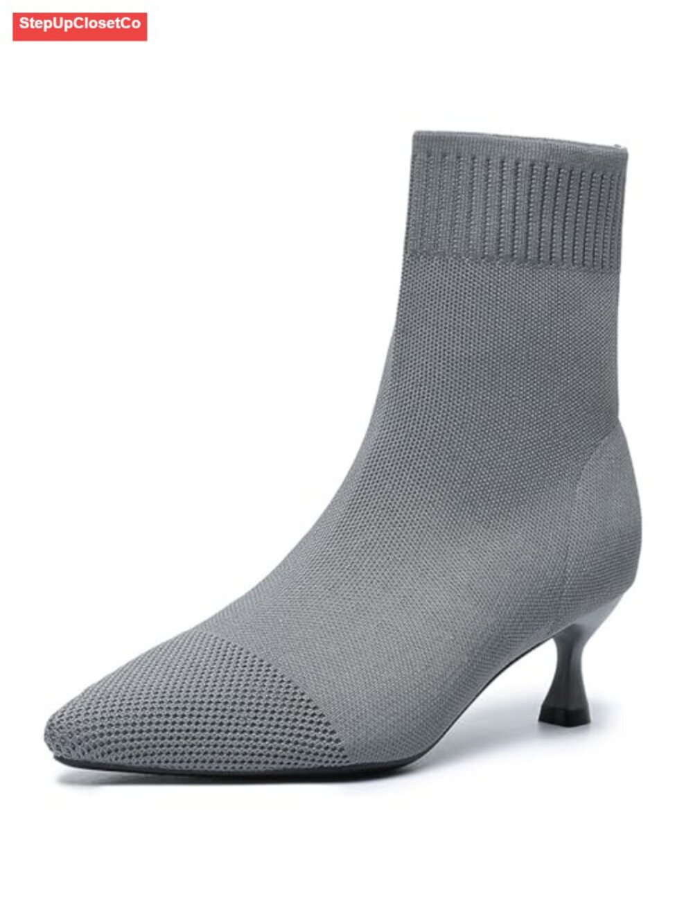 Stretch Knit Stiletto Sock Ankle Boots Pointed Toe High Heel